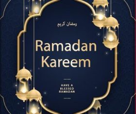 Celebration ramadan greeting card vector