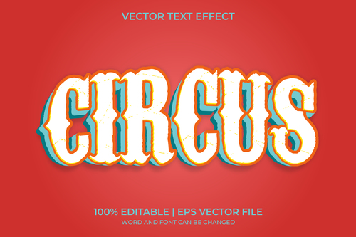 Circus editable text font vector