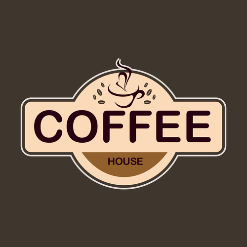 Coffee house logo design illustration vector