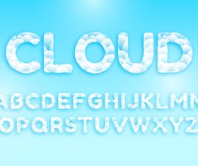 Colorful cloud font vector