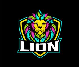 Colorful lion logo vector