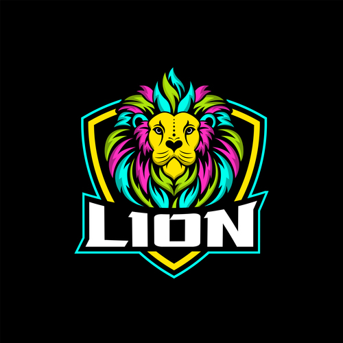 Colorful lion logo vector