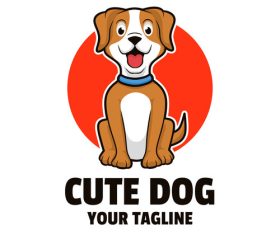 Cute dog logo vector