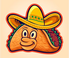 Delicious tacos cartoon illustration vector