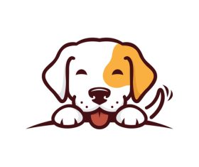 Dog sticking out tongue cartoon vector