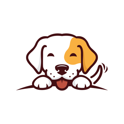 Dog sticking out tongue cartoon vector