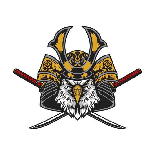 Eagle samurai logo vector