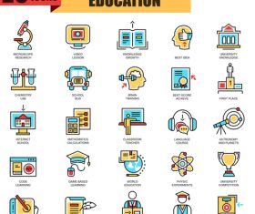 Education icons collection vector