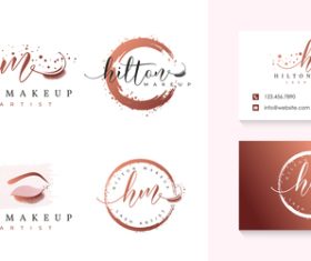 Eyelashes logo collection template vector