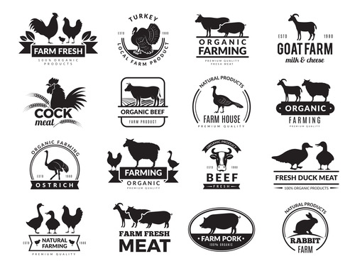 Farm animal business logo vector