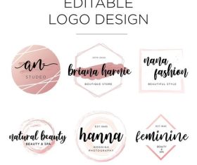 Female logo design template vector
