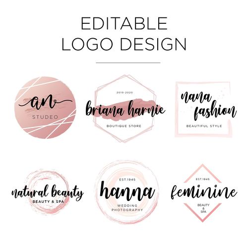 Female logo design template vector