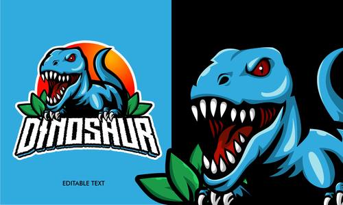 Game dinosaur logo vector