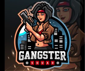 Gangster squad esports logo design vector