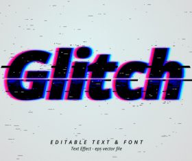 Glitch editable text font vector