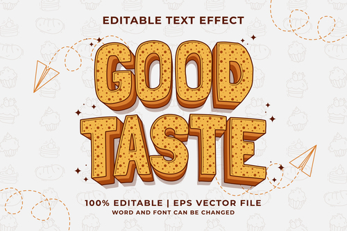 Good taste cartoon editable text effect vector