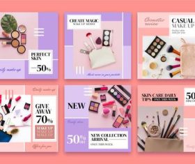 Gradient beauty instagram post vector