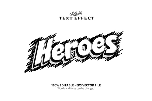 Heroes font vector