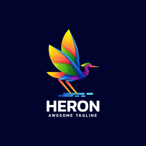 Heron logo vector
