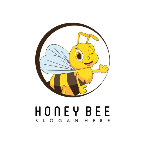 Honey bee mascot logo vector