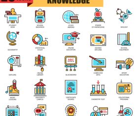Knowledge icon collection vector