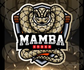 Mamba snake gaming logo design vector