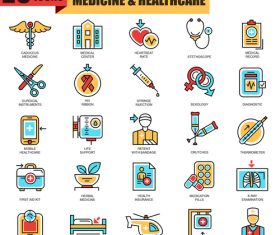 Medicine healthcare icon collection vector