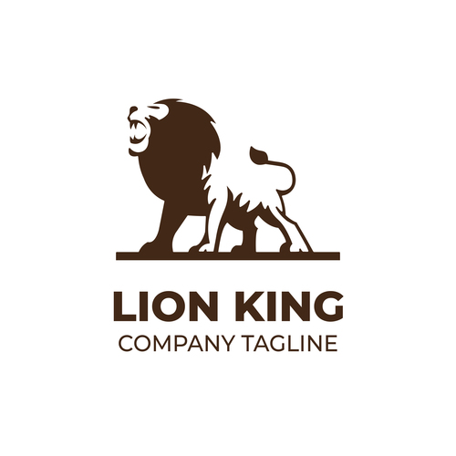Mighty lion company logo design vector