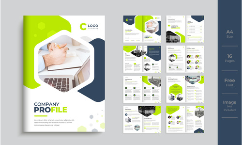 Minimal multi page brochure design vector