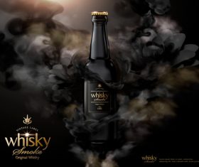 Mysterious premium whisky ads vector
