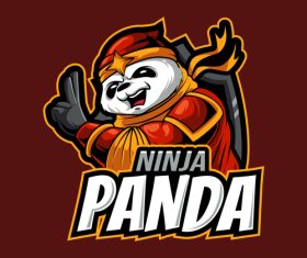 Ninja panda logo design vector