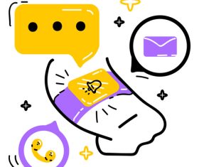 Notification of emails and calls vector