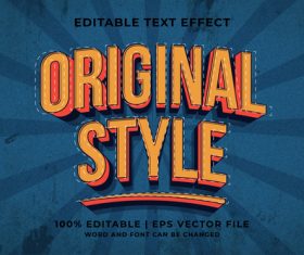 Original style retro editable text effect vector
