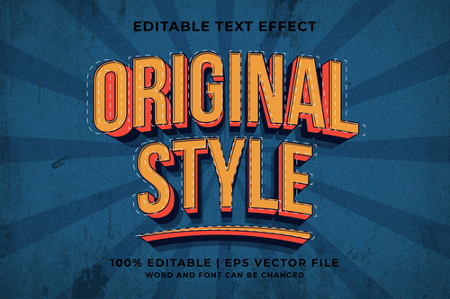 Original style retro editable text effect vector