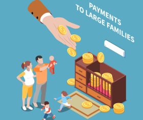 Payments to large families vector