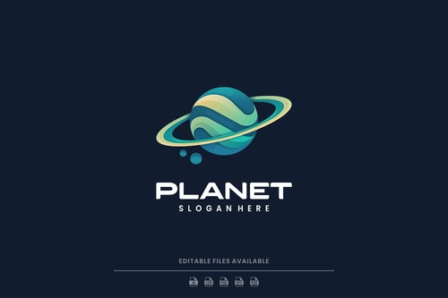 Planet gradient colorful logo vector