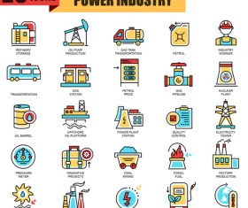 Power industry icon collection vector