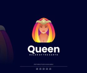 Queen gradient color logo vector