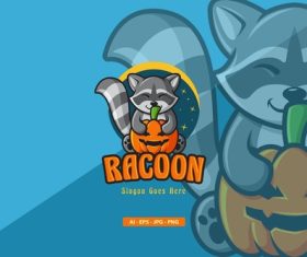 Racoon logo vector