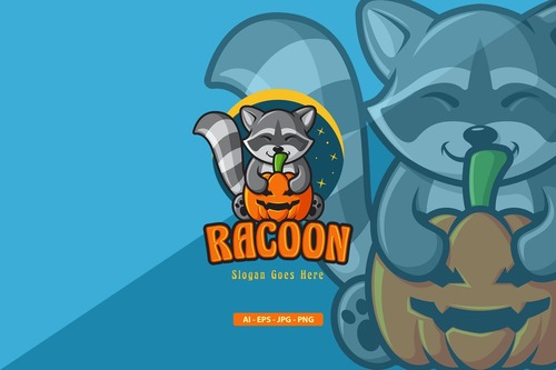 Racoon logo vector