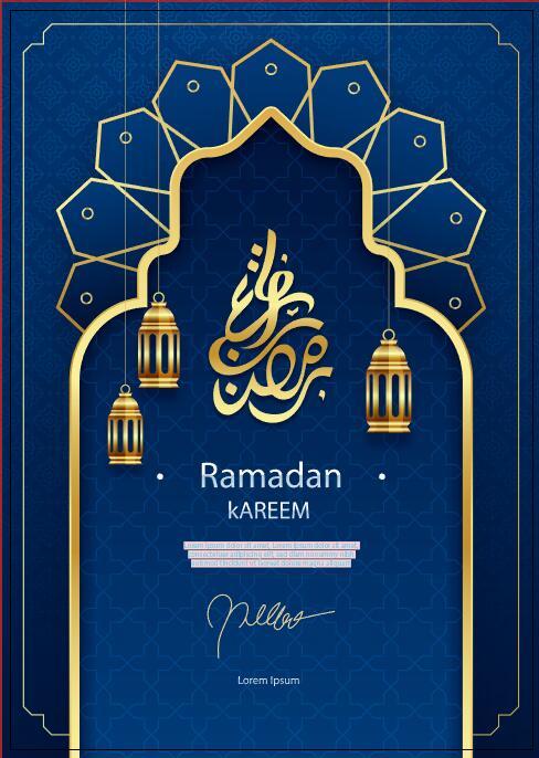 Realistic Ramadan festival card vector