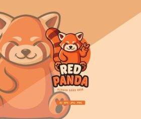 Red panda logo vector