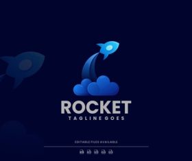 Rocket gradient logo vector
