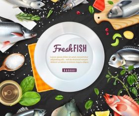 Seasoning and fish vector