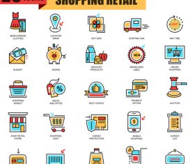 Shopping retail icon collection vector