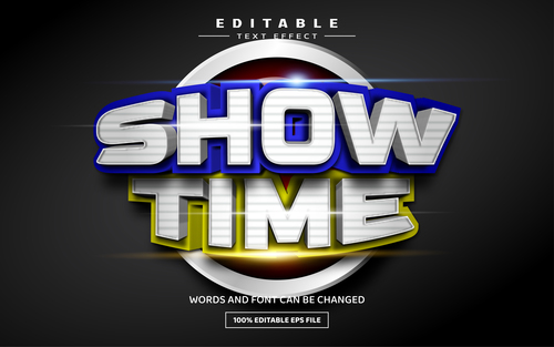 Show time 3D vector text effect