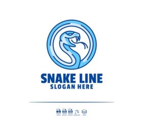 Snake line logo vector