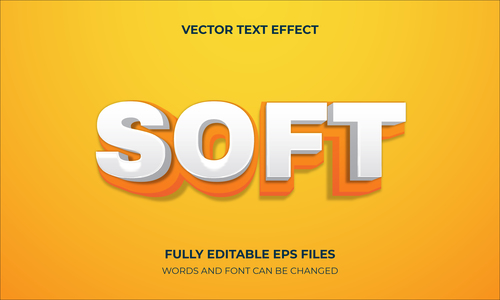 Soft 3D vector text effect