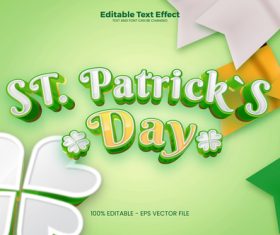 St patricks day text style effect vector