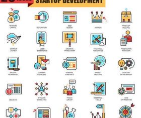 Startup development icons collection vector